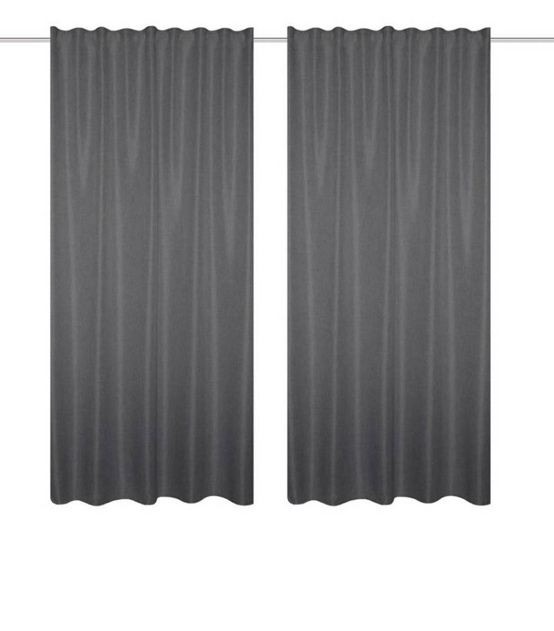 Schmidt Gard Vorhang 055980 2er-Set - Kombibandschal OXFORD - Uni, Dekostoff Leinenstruktur, 100% Polyester von Schmidt Gard