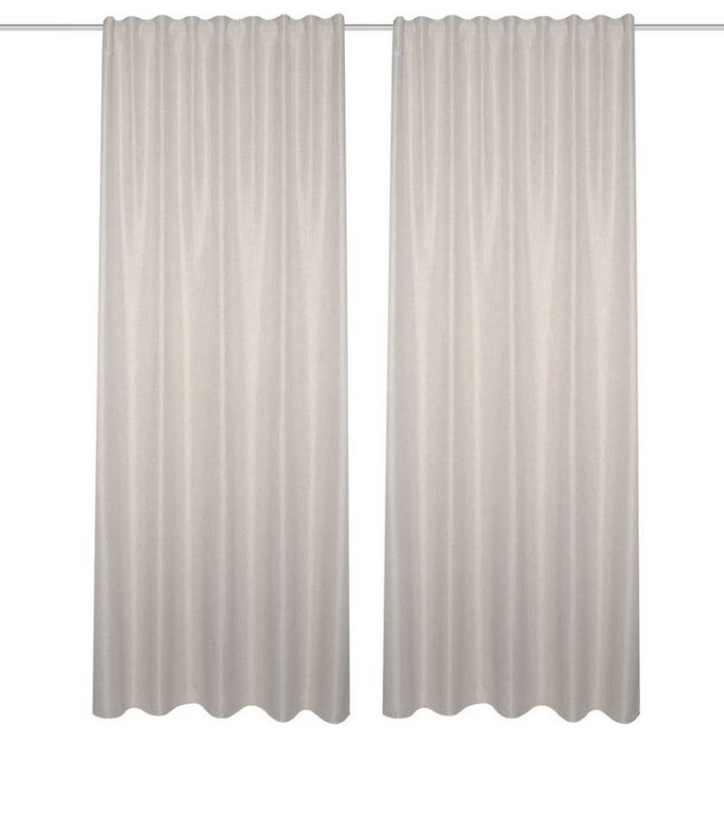 Schmidt Gard Vorhang 055980 2er-Set - Kombibandschal OXFORD - Uni, Dekostoff Leinenstruktur, 100% Polyester von Schmidt Gard