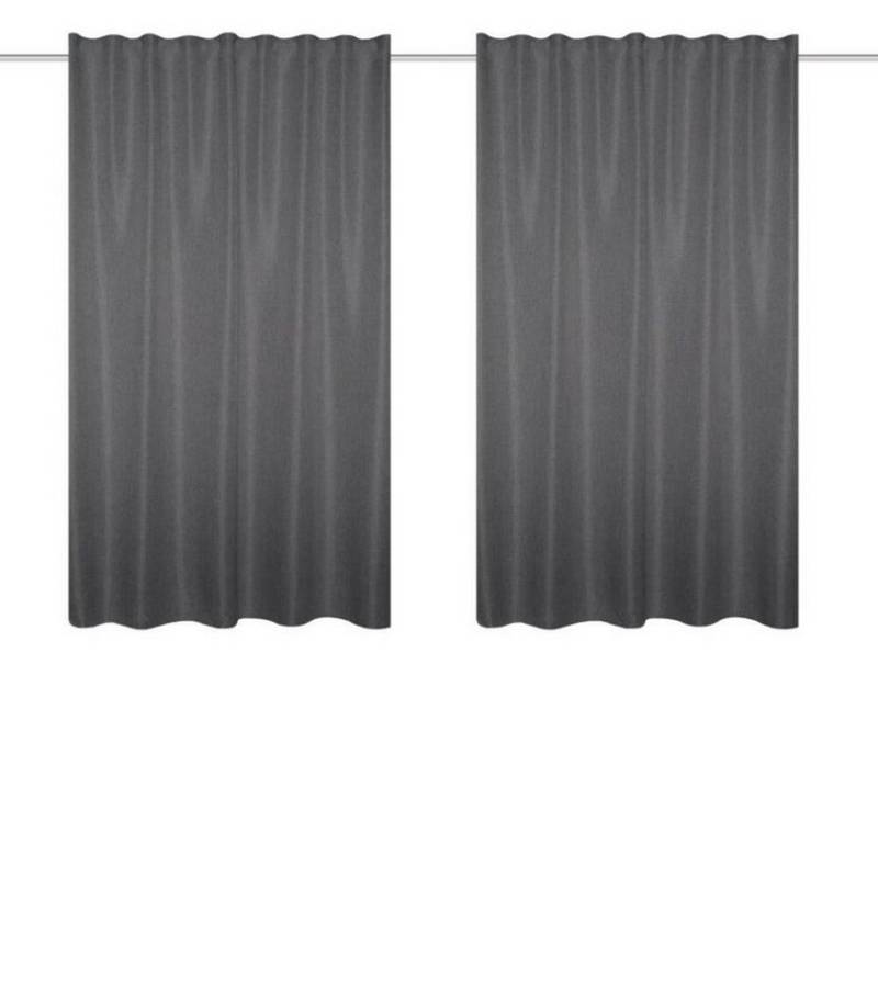 Schmidt Gard Vorhang 055980 2er-Set - Kombibandschal OXFORD - Uni, Dekostoff Leinenstruktur, 100% Polyester von Schmidt Gard