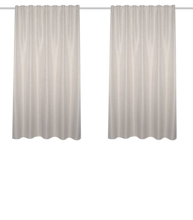 Schmidt Gard Vorhang 055980 2er-Set - Kombibandschal OXFORD - Uni, Dekostoff Leinenstruktur, 100% Polyester von Schmidt Gard
