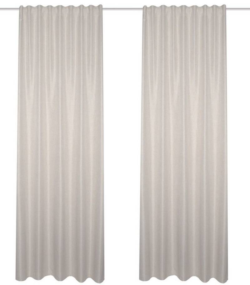 Schmidt Gard Vorhang 055980 2er-Set - Kombibandschal OXFORD - Uni, Dekostoff Leinenstruktur, 100% Polyester von Schmidt Gard