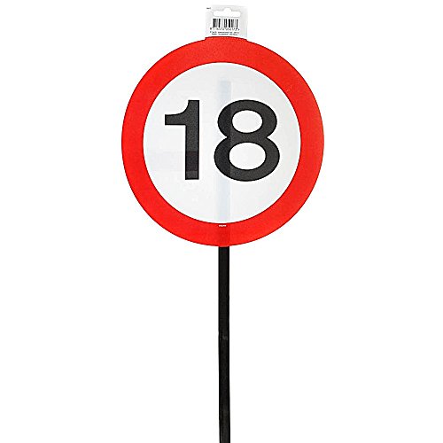 Schild mit Stab 70x26cm Verkehrschild Zahl 18 von Schmidt Spiele