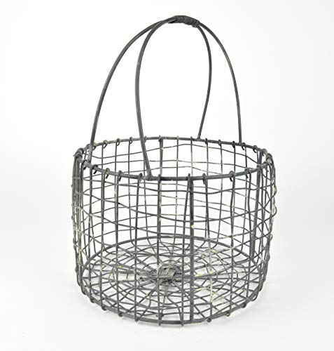 Metall-Korb aus Draht im Vintage Shabby Chic – Draht Henkel-Korb als perfekte Grundlage für eine tolle Deko von Schmiedegarten