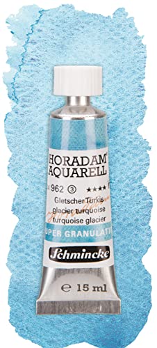 Schmincke – HORADAM® AQUARELL, Super Granulation, Gletscher Türkis, 15 ml, sehr stark granulierende Farbtöne, feinste, supergranulierende Aquarellfarben von Schmincke