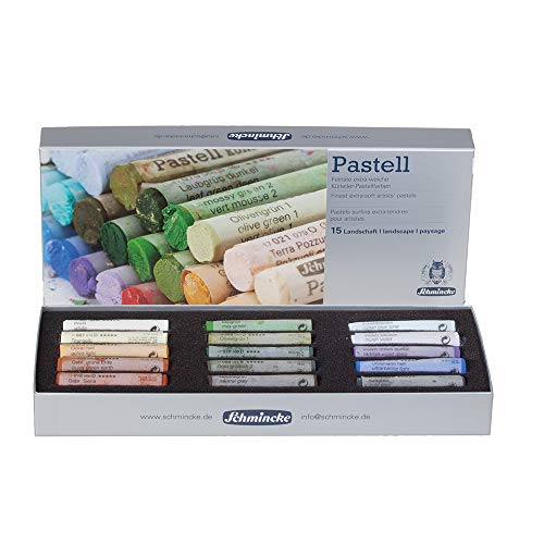 Schmincke – Pastell, 15 Farben „Landschaft“, 77 315 097, Kartonset mit 15 Pastellstiften, handgefertigte Pastelle, brillante, samtmatte, höchst lichtechte Farbtöne von Schmincke