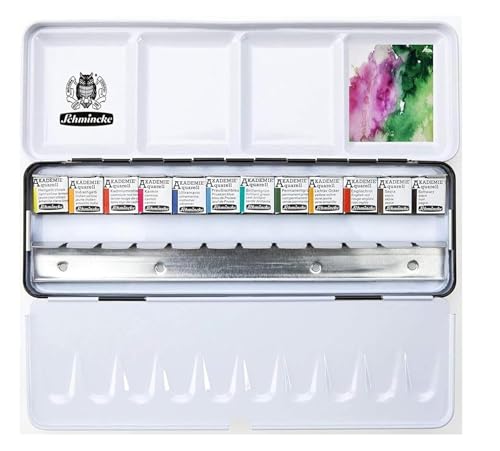 Aquarell Akademie Schmincke Metallkasten 12 kleine Näpfchen von Schmincke