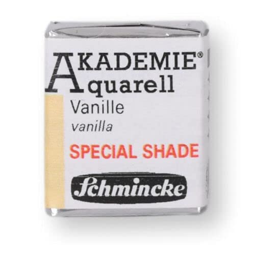 Schmincke – Akademie® Aquarell, 1/2 Näpfchen, 16 901 044 Vanille, pastellige Sondertöne, hoch lichtechte Farbtöne, feine Künstler-Aquarellfarben von Schmincke