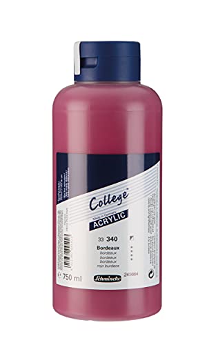 Schmincke - College Acrylic, Bordeaux 750 ml, 33340030, Acrylfarbe mit Künstler-Pigmenten in hoher Konzentration, deckend und lasierend, lichtecht, seidenmatt von Schmincke