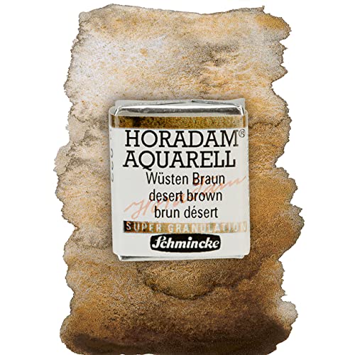 Schmincke – HORADAM® AQUARELL, Super Granulation, 14 923 044 Wüsten Braun, 1/2 Näpfchen, sehr stark granulierende Farbtöne, feinste, supergranulierende Aquarellfarben von Schmincke