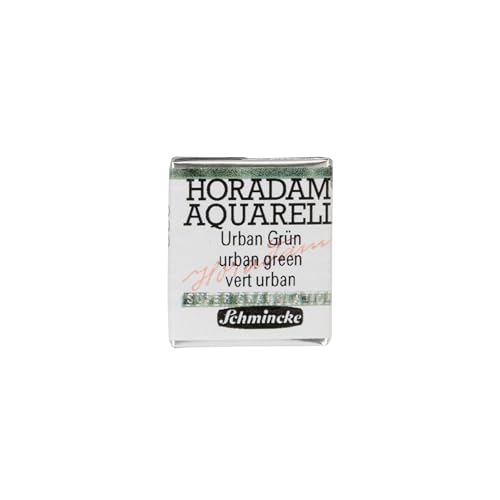 Schmincke – HORADAM® AQUARELL, Super Granulation, 14 936 044 Urban Grün, 1/2 Näpfchen, sehr stark granulierende Farbtöne, feinste, supergranulierende Aquarellfarben von Schmincke