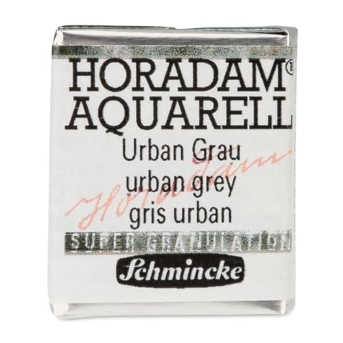 Schmincke – HORADAM® AQUARELL, Super Granulation, 14 956 044 Urban Grau, 1/2 Näpfchen, sehr stark granulierende Farbtöne, feinste, supergranulierende Aquarellfarben von Schmincke