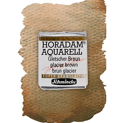 Schmincke – HORADAM® AQUARELL, Super Granulation, 14 964 044 Gletscher Braun, 1/2 Näpfchen, sehr stark granulierende Farbtöne, feinste, supergranulierende Aquarellfarben von Schmincke