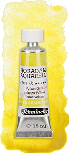 Schmincke – HORADAM® AQUARELL, Super Granulation, Vulkan Gelb, 15 ml, sehr stark granulierende Farbtöne, feinste, supergranulierende Aquarellfarben von Schmincke