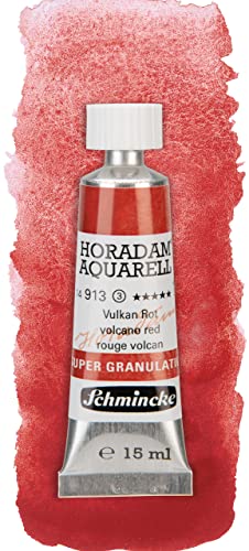 Schmincke – HORADAM® AQUARELL, Super Granulation, Vulkan Rot, 15 ml, sehr stark granulierende Farbtöne, feinste, supergranulierende Aquarellfarben von Schmincke