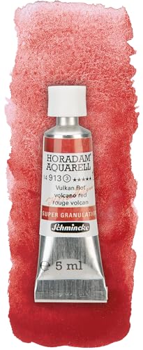 Schmincke – HORADAM® AQUARELL, Super Granulation, Vulkan Rot, 5 ml, sehr stark granulierende Farbtöne, feinste, supergranulierende Aquarellfarben von Schmincke