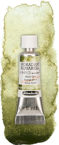 Schmincke – HORADAM® AQUARELL, Super Granulation, Wald Oliv, 5 ml, sehr stark granulierende Farbtöne, feinste, supergranulierende Aquarellfarben von Schmincke