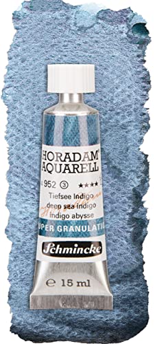 Schmincke – HORADAM® AQUARELL, Super Granulation, 14 952 006, Tiefsee Indigo, 15 ml, sehr stark granulierende Farbtöne, feinste, supergranulierende Aquarellfarben von Schmincke