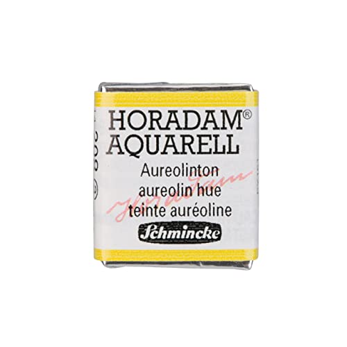 Schmincke – HORADAM® AQUARELL - feinste Künstler-Aquarellfarben, 208 Aureolinton, 14 208 044, 1/2 Näpfchen von Schmincke
