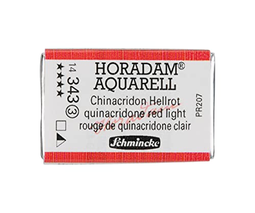 Schmincke – HORADAM® AQUARELL - feinste Künstler-Aquarellfarben, 343 Chinacridon Hellrot, 14 343 043, 1/1 Näpfchen von Schmincke