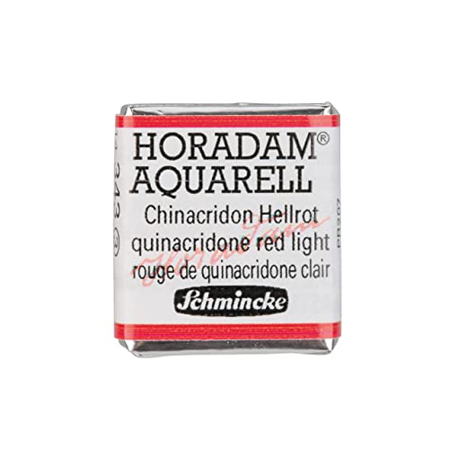 Schmincke – HORADAM® AQUARELL - feinste Künstler-Aquarellfarben, 343 Chinacridon Hellrot, 14 343 044, 1/2 Näpfchen von Schmincke