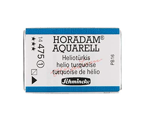 Schmincke – HORADAM® AQUARELL - feinste Künstler-Aquarellfarben, 475 Heliotürkis, 14 475 043, 1/1 Näpfchen von Schmincke