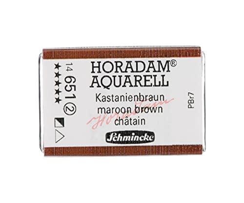 Schmincke – HORADAM® AQUARELL - feinste Künstler-Aquarellfarben, 651 Kastanienbraun, 14 651 043, 1/1 Näpfchen von Schmincke