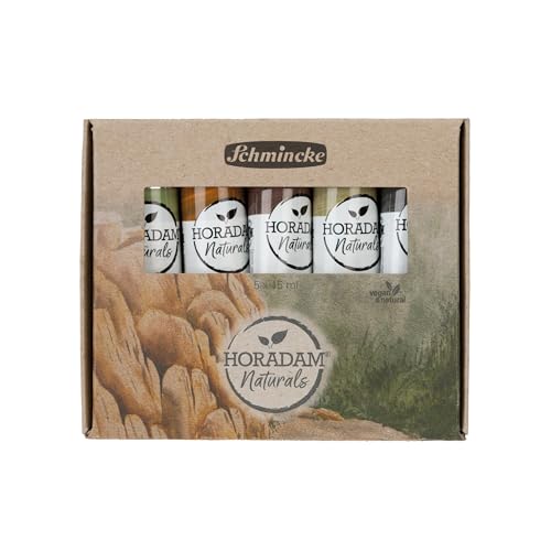 Schmincke - Horadam Naturals, Set Mineralisch, 5 x 15 ml Tuben, 86002097, feinste vegane Wasserfarbe, natürliche mineralische Pigmente, Verbindung Aquarell und Gouache von Schmincke