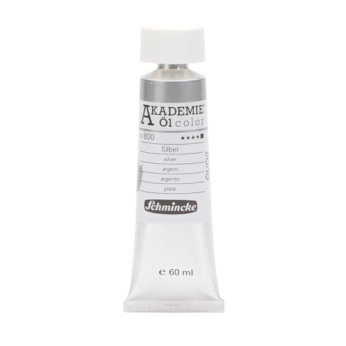Schmincke – AKADEMIE® Öl color, feine Künstler-Ölfarben, Silber, 41 800 011, 60 ml Tube, höchst lichtecht, Ölmalerei von Schmincke
