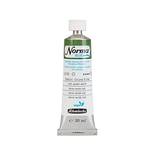 Schmincke - NORMA® Blue, 21519009, feinste wasservermalbare Künstler-Ölfarben, höchstpigmentiert, lichtecht, vegan, Natürl. Grüne Erde - 35 ml von Schmincke