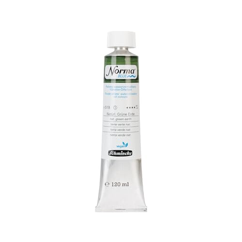 Schmincke - NORMA® Blue, 21519012, feinste wasservermalbare Künstler-Ölfarben, höchstpigmentiert, lichtecht, vegan, Natürl. Grüne Erde, 120 ml von Schmincke