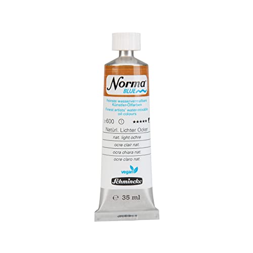 Schmincke - NORMA® Blue, 21600009, feinste wasservermalbare Künstler-Ölfarben, höchstpigmentiert, lichtecht, vegan, Natürl. Lichter Ocker - 35 ml von Schmincke