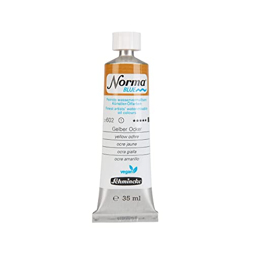 Schmincke - NORMA® Blue, 21602009, feinste wasservermalbare Künstler-Ölfarben, höchstpigmentiert, lichtecht, vegan, Gelber Ocker - 35 ml von Schmincke