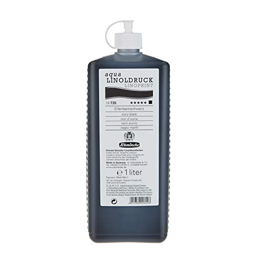 Schmincke – aqua-LINOLDRUCK - feinste Linoldruck-Farben, Elfenbeinschwarz - 1000 ml von Schmincke