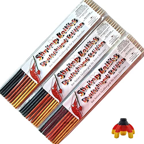 Shrimp-Lollies Deutschland Mix (3x10 Stück) + Halter1 / Garnelen Lollies Futter Blütenpollen Sticks Futterstangen von Schmitt Aquaristik