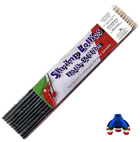Shrimp-Lollies Italia Edition (10 Stück) + Halter #2 / Garnelen Oregano Lollies Futter Sticks Futterstangen von Schmitt Aquaristik