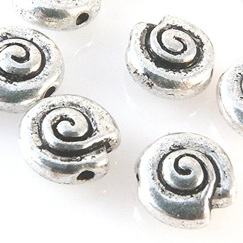 10 Metallperlen Schnecken 8mm Tierperlen altsilber Metall Beads -302 10 Metallperlen Schnecken 8mm Tierperlen altsilber Metall Beads -302 von Schmuck-Traumwelt