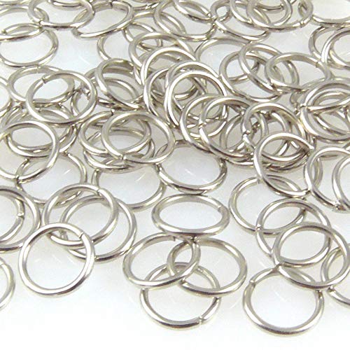 100 runde Biegeringe Ø 8mm Binderinge 1mm silberfarben -620 von Schmuck-Traumwelt