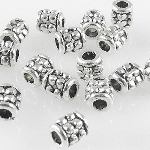 20 Metallperlen Spacer 4mm altsilber Perlen Spacerperlen Tube Beads -416 von Schmuck-Traumwelt