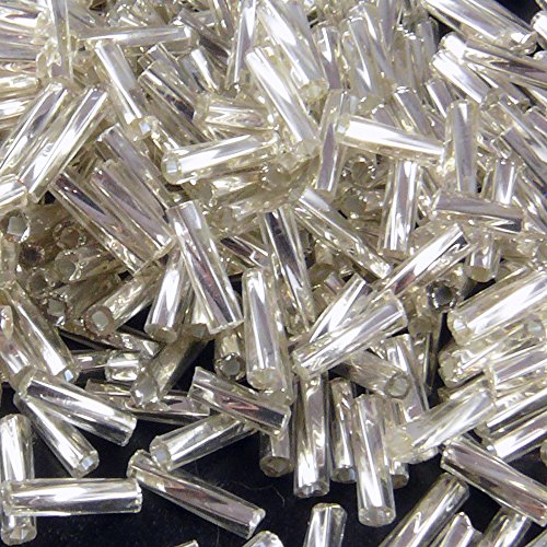 Rocailles-Stifte 7mm silber 600x Röhrchen getwistet Perlen Tubes -1740 von Schmuck-Traumwelt