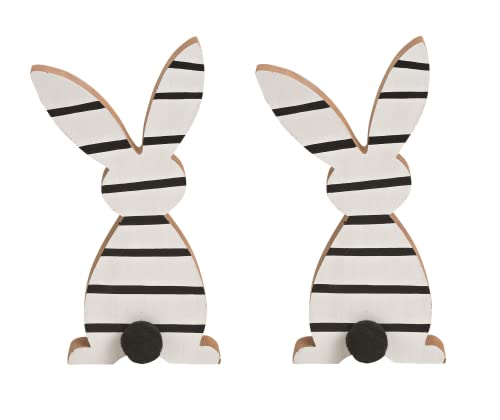 Schmucks HOME Osterdeko Set Hase 2X Osterhase Figur 18 cm Holz Weiß (Single Weiß) von Schmucks HOME