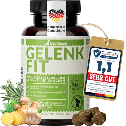 Schnüffelfreunde Gelenk Fit I Natürliche Gelenktabletten für Hunde zur Unterstützung der Knochen und Gelenke I Mit Grünlippmuschel, MSM und Kurkuma (150g - ca. 180 Stück) von Schnüffelfreunde