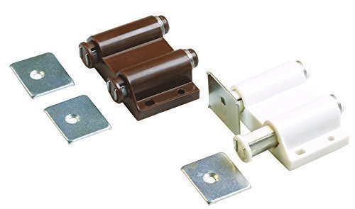 Doppel Magnetschnäpper Magnetschnapper Druckschnapper Weiß oder Braun inkl. Gegenplatte (Braun) von Schnapper