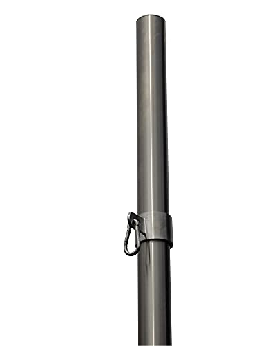 Sonnensegelmast aus Edelstahl 3m Länge in verschiedenen Varianten (Querschnitt: 60x2mm, Ösen: Stufenlos verstellbar, Hülse: 50cm 90°) von SchneckMetall