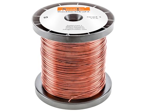 Backlackdraht Kupferlackdraht Durchmesser Ø 0,56 mm - 500g ca. 235m - verbackbar im Ofen Spulen Cu Kupferlack Grad 1 von SchneiTec