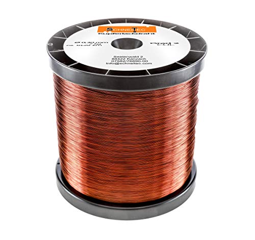 Kupferlackdraht W210 Ø 0,30 mm 7 kg, ca. 10km - CU Lackdraht Grad 2 CUL Kupferdraht Gewicht 7 Kilogramm Durchmesser 0,30 Millimeter Wickeldraht Kupfer Draht nach IEC 60317-13 von SchneiTec