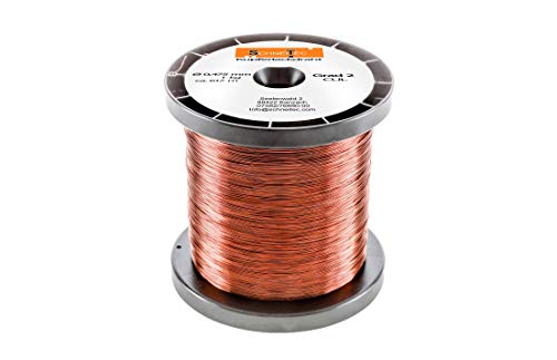 Kupferlackdraht W210 Ø 0,475 mm 1 kg, ca. 615m - CU Lackdraht Grad 2 CUL Kupferdraht Gewicht 1 Kilogramm Durchmesser 0,475 Millimeter Wickeldraht Kupfer Draht nach IEC 60317-13 von SchneiTec