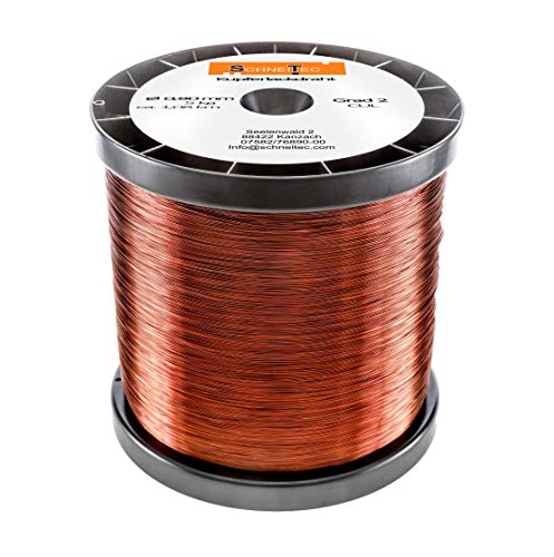 Kupferlackdraht W210 Ø 0,80 mm 5 kg, ca. 1080m - CU Lackdraht Grad 2 CUL Kupferdraht Gewicht 5 Kilogramm Durchmesser 0,80 Millimeter Wickeldraht Kupfer Draht nach IEC 60317-13 von SchneiTec