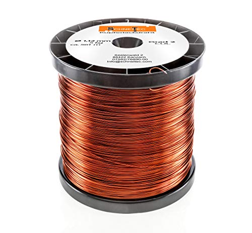 Kupferlackdraht W210 Ø 1,12 mm 5 kg, ca. 561m - CU Lackdraht Grad 2 CUL Kupferdraht Gewicht 5 Kilogramm Durchmesser 1,12 Millimeter Wickeldraht Kupfer Draht nach IEC 60317-13 von SchneiTec