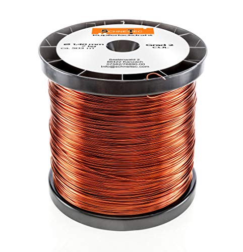 Kupferlackdraht W210 Ø 1,40 mm 7 kg, ca. 503m - CU Lackdraht Grad 2 CUL Kupferdraht Gewicht 7 Kilogramm Durchmesser 1,40 Millimeter Wickeldraht Kupfer Draht nach IEC 60317-13 von SchneiTec