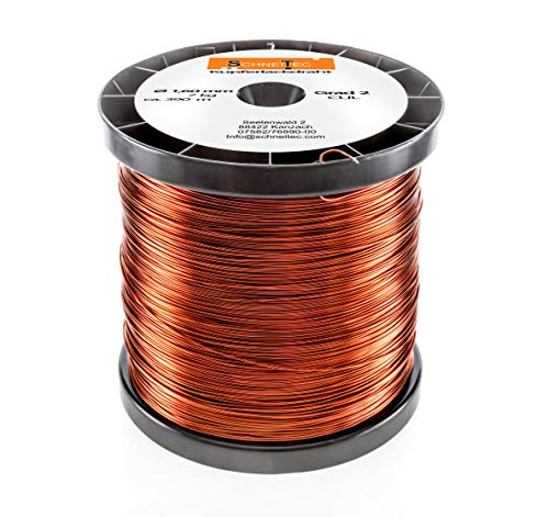 Kupferlackdraht W210 Ø 1,60 mm 7 kg, ca. 390m - CU Lackdraht Grad 2 CUL Kupferdraht Gewicht 7 Kilogramm Durchmesser 1,60 Millimeter Wickeldraht Kupfer Draht nach IEC 60317-13 von SchneiTec